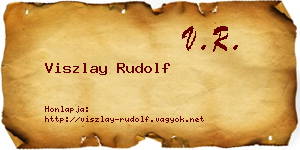 Viszlay Rudolf névjegykártya